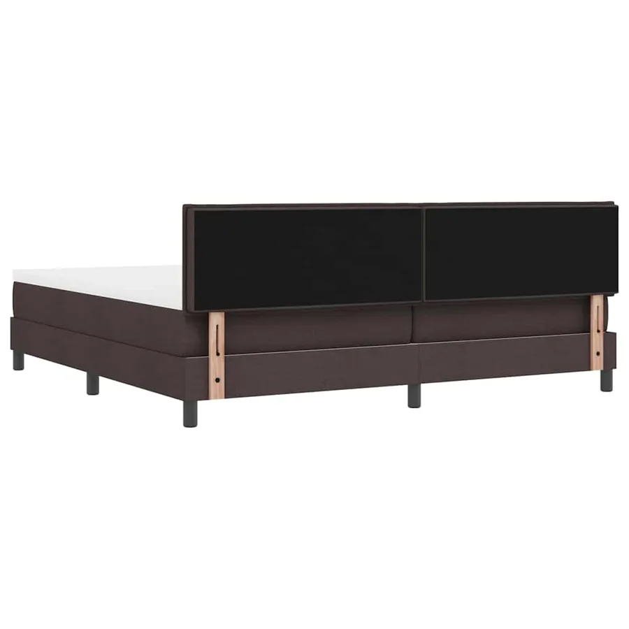 Lit à ressorts avec matelas Marron foncé 200 x 200 cm tissu - 10