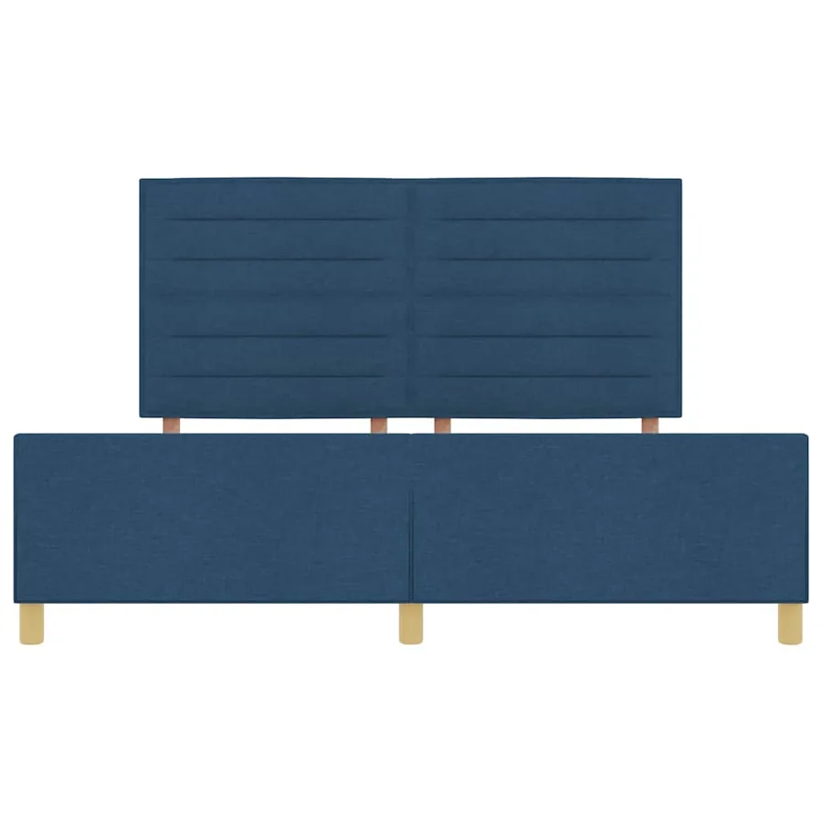 Cadre de lit avec tête de lit Bleu 180 x 200 cm tissu - 7