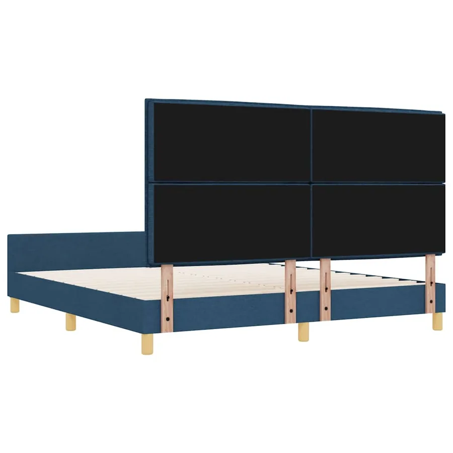 Cadre de lit avec tête de lit Bleu 180 x 200 cm tissu - 9