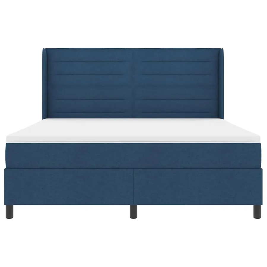 Lit à ressorts avec matelas Bleu 200 x 180 cm tissu - 7