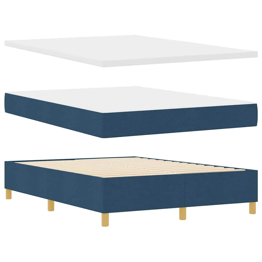 Lit à ressort LED avec matelas Bleu 140 x 200 cm tissu - 7