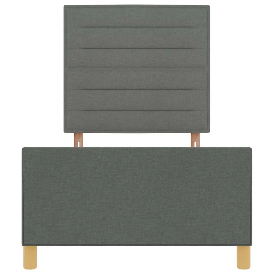 Cadre de lit avec tête de lit Gris foncé 90 x 200 cm tissu - 7