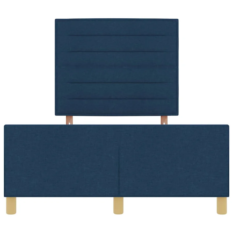 Cadre de lit avec tête de lit Bleu 140 x 190 cm tissu - 7