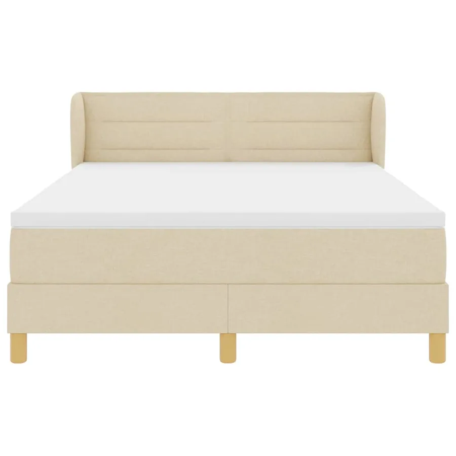 Lit à ressorts avec matelas Crème 140 x 200 cm tissu - 7