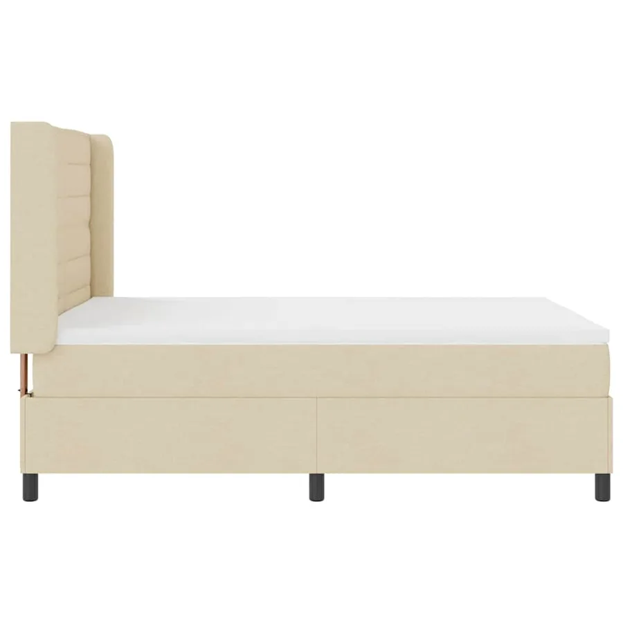 Lit à ressort LED avec matelas Crème 140 x 190 cm tissu - 9