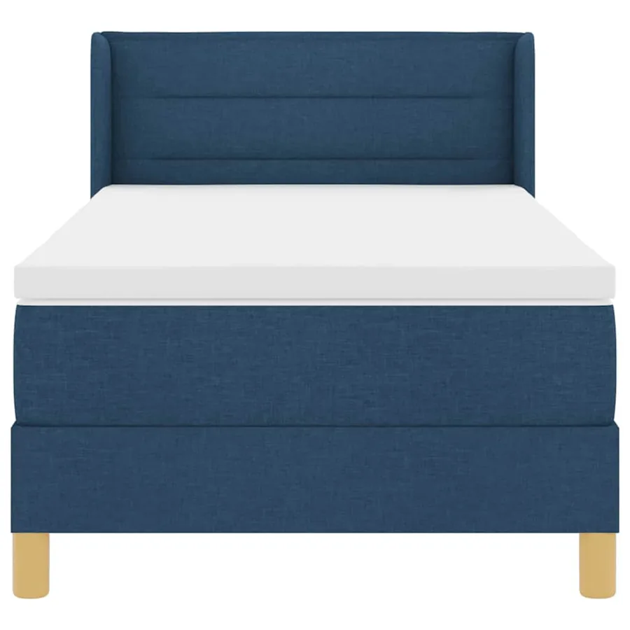 Lit à ressorts avec matelas Bleu 190 x 90 cm tissu - 7