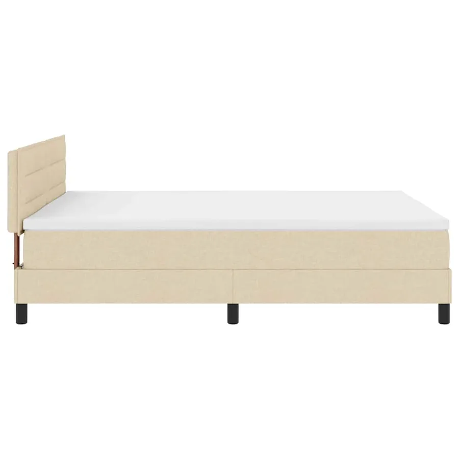 Lit à ressorts avec matelas avec LED Crème 140 x 190 cm tissu - 9