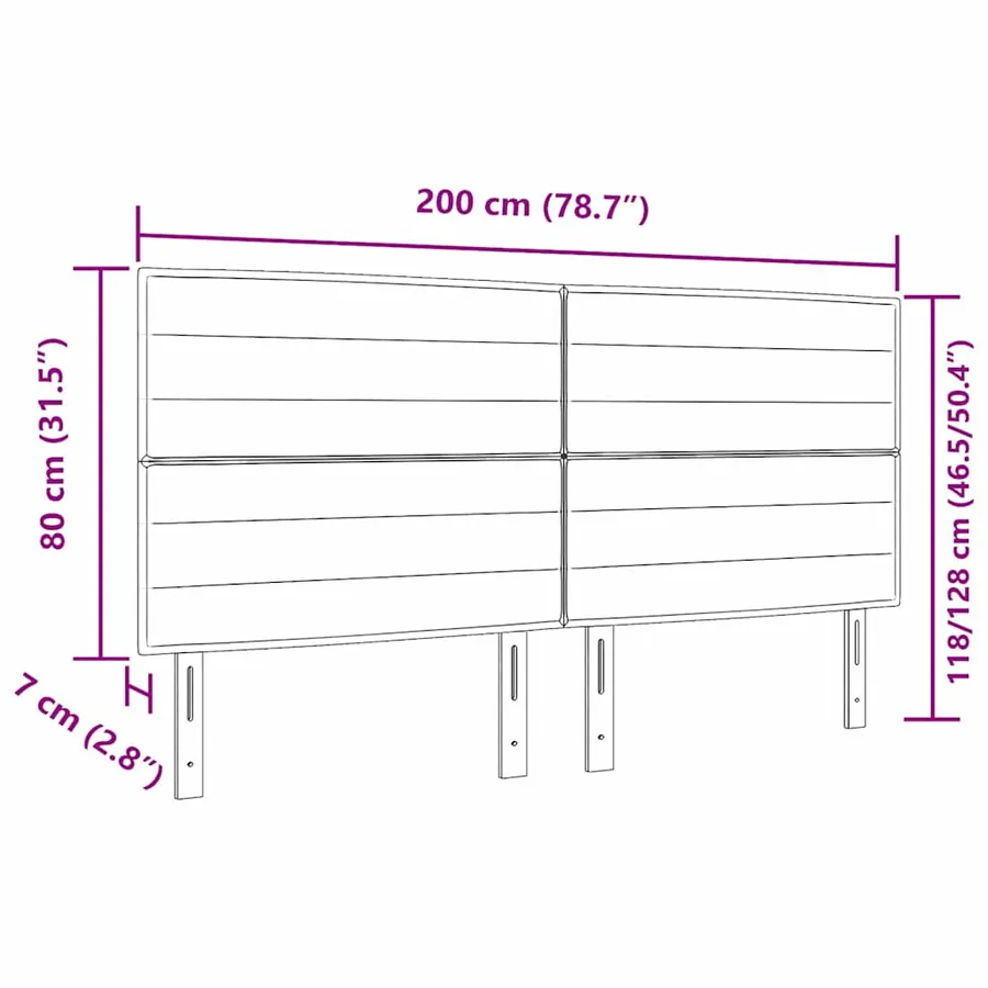 Tête de lit Crème 200 cm tissu - 9