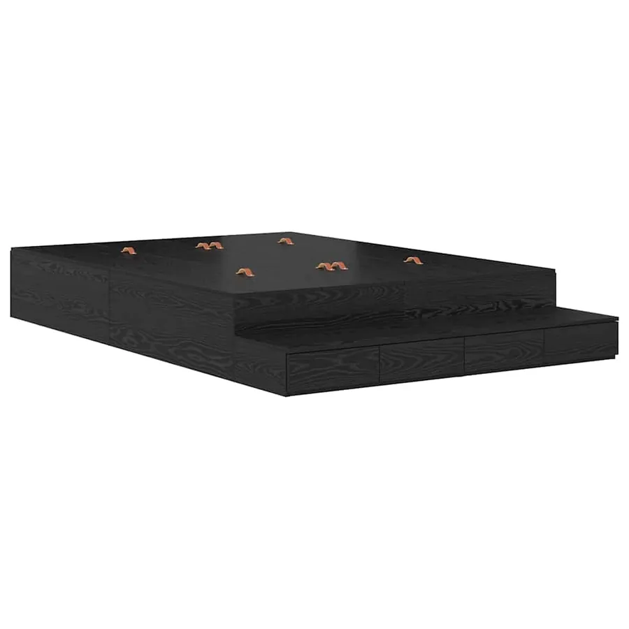 Cadre de lit avec rangement Chêne noir 150 cm Bois d'ingénierie - 2