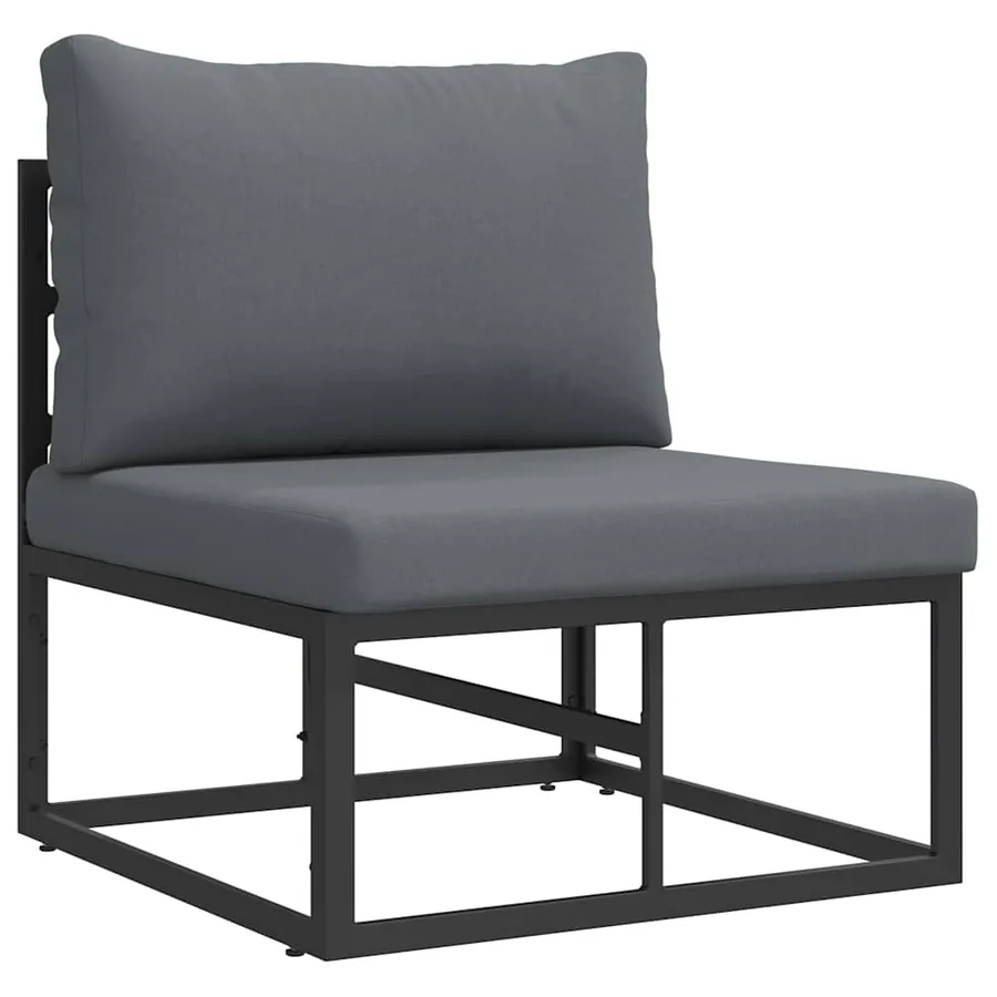 Ensemble de canapé de jardin 4 pcs Noir Métal - 5