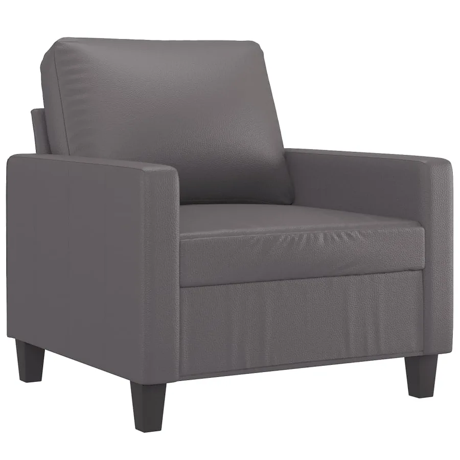 Ensemble de canapés 4 pcs avec coussins Gris Similicuir - 3