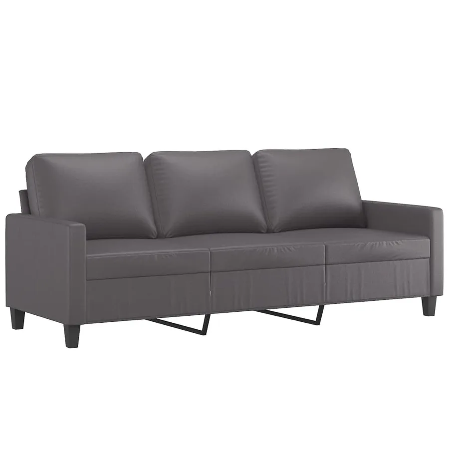 Ensemble de canapés 4 pcs avec coussins Gris Similicuir - 5