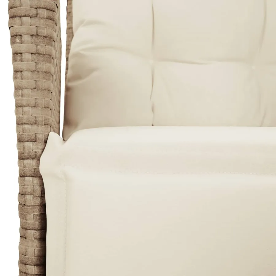 Ensemble à manger de jardin avec coussins 5pcs Beige poly rotin - 6