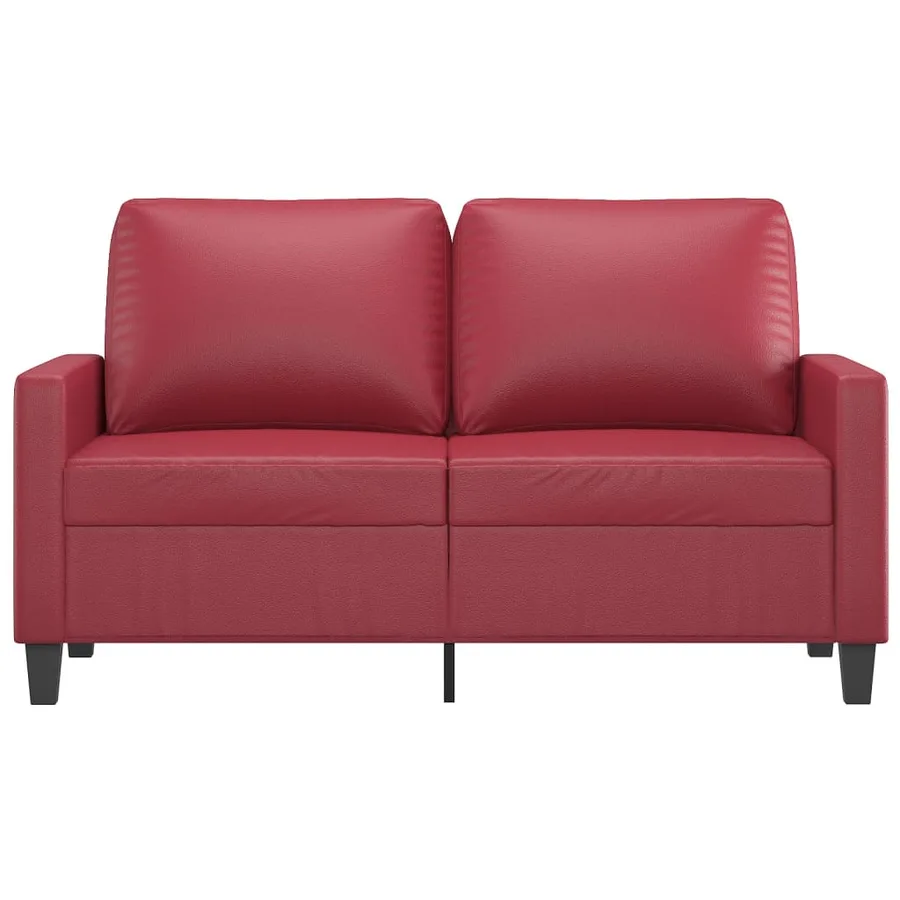 Canapé à 2 places Rouge bordeaux 120 cm Similicuir - 3