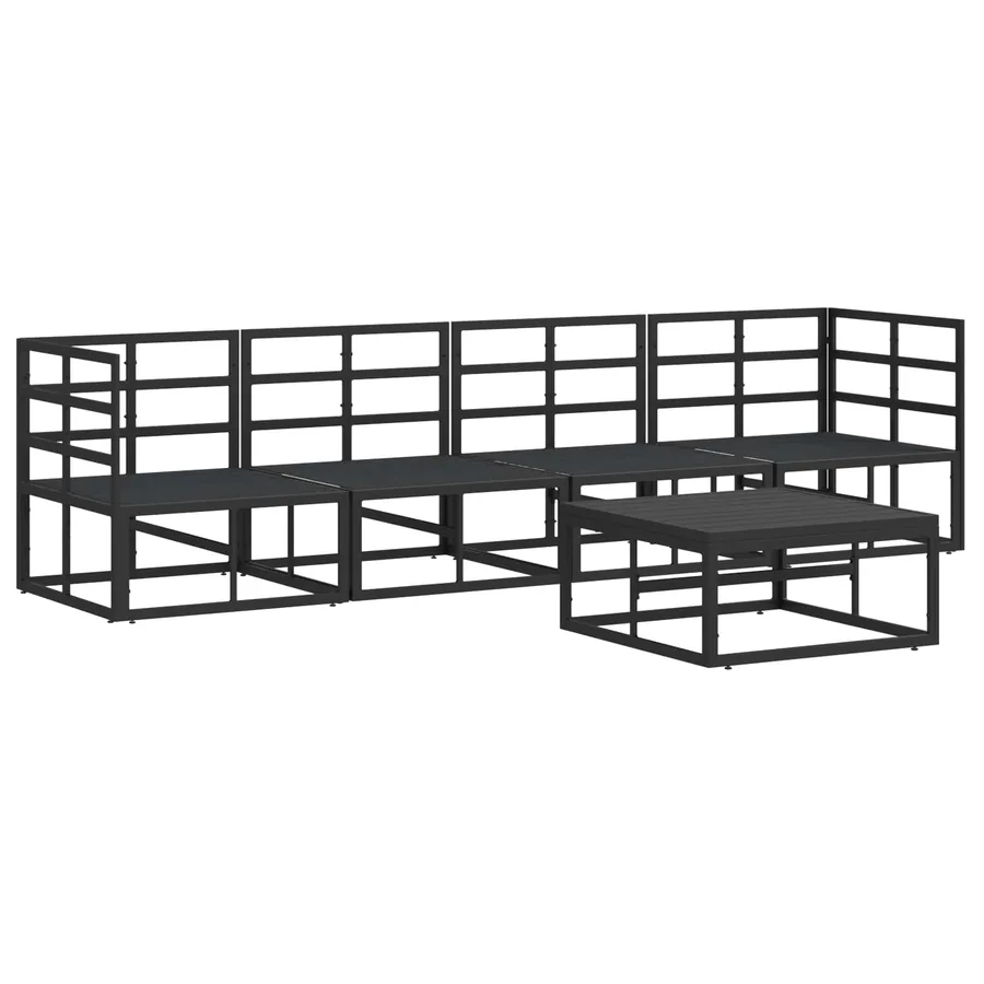 Ensemble de canapé de jardin 5 pcs Noir Métal - 6