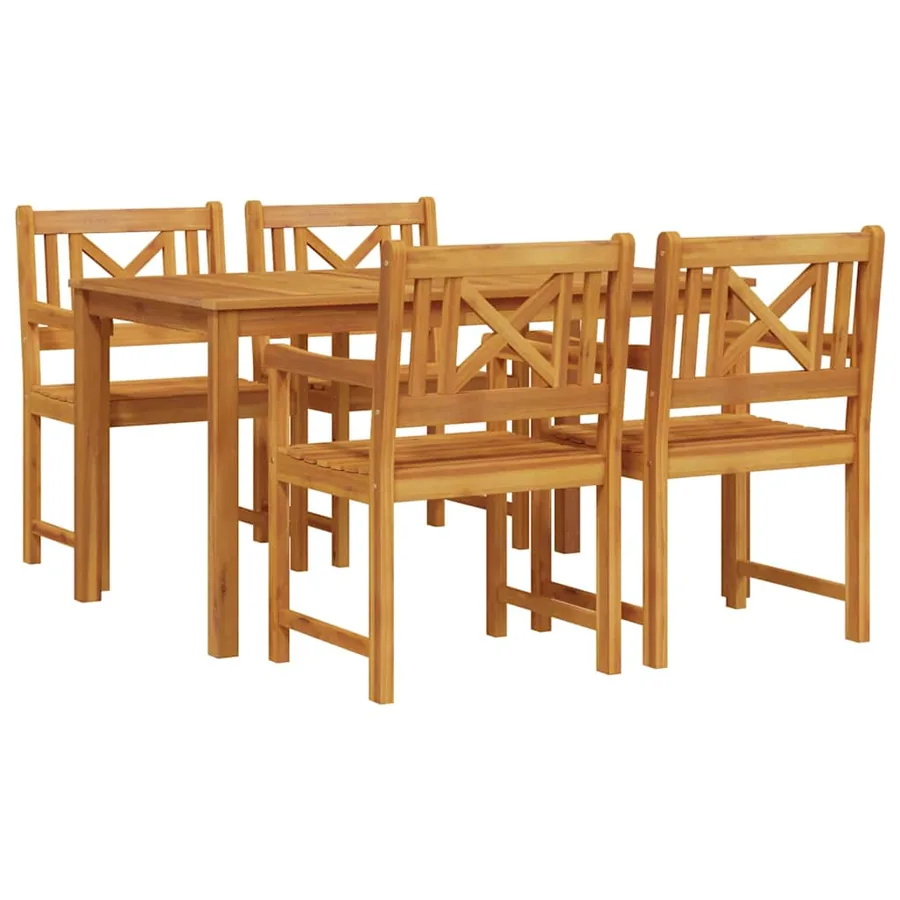 Ensemble de salle à manger pour jardin 5 pcs Marron - 2