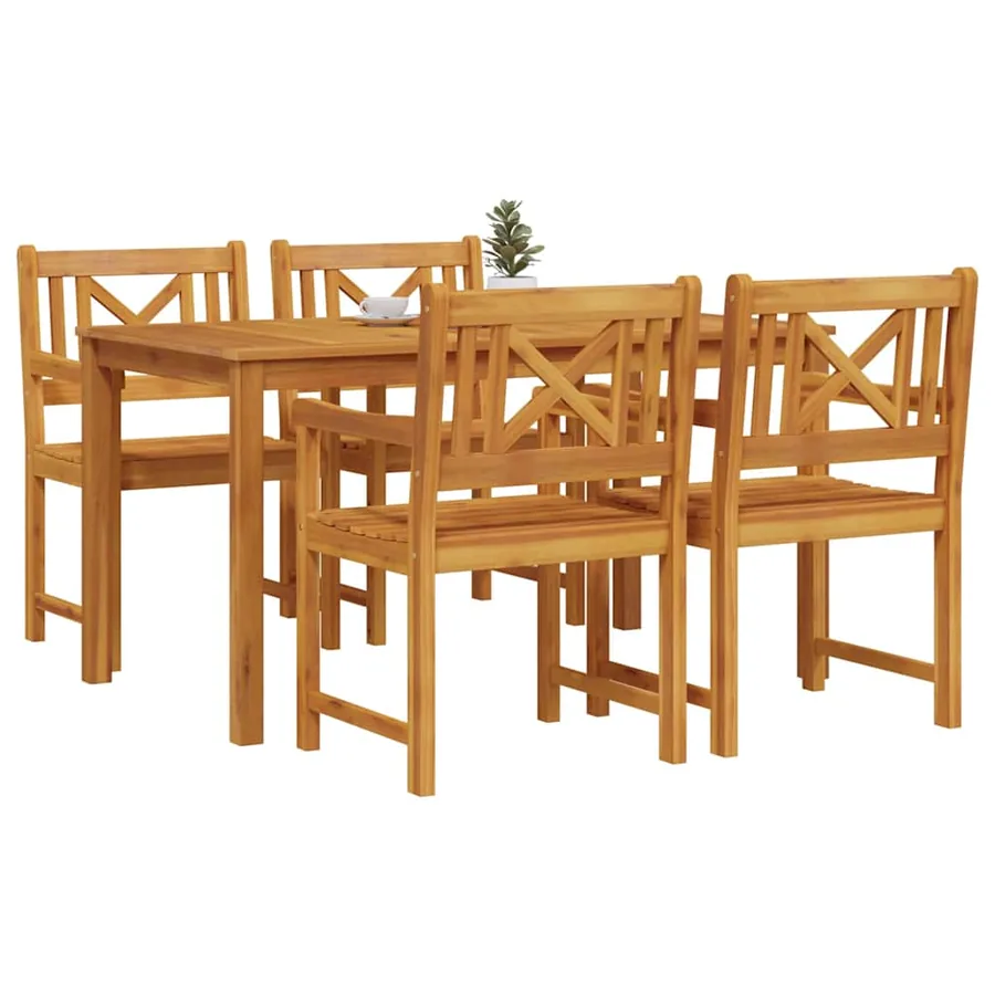 Ensemble de salle à manger pour jardin 5 pcs Marron - 3