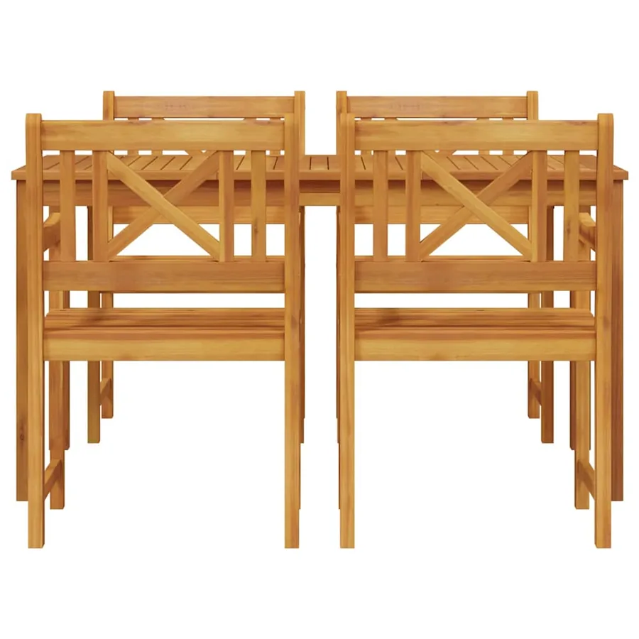 Ensemble de salle à manger pour jardin 5 pcs Marron - 7