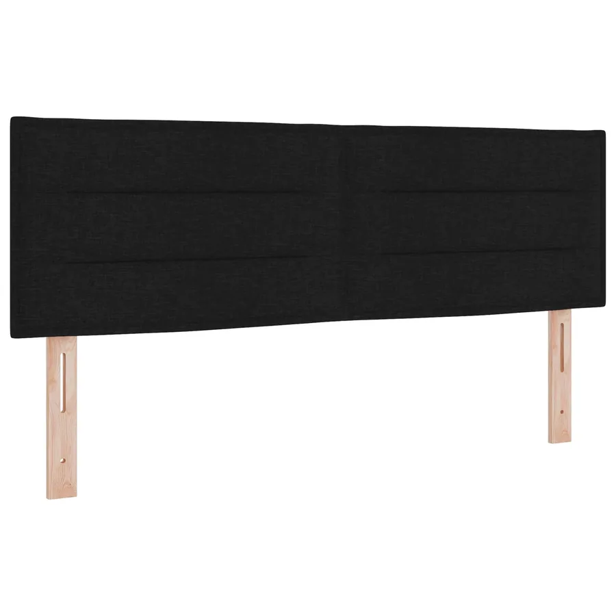 Tête de lit LED avec bandes LED Noir 144 cm tissu - 2