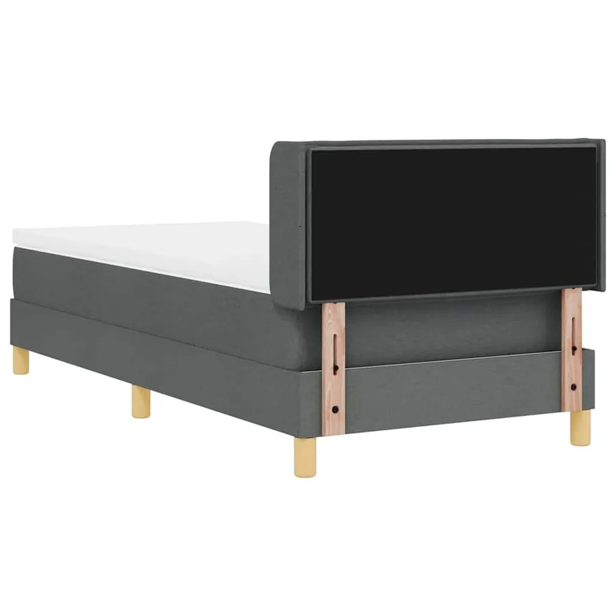 Lit à ressorts avec matelas Gris foncé 200 x 100 cm tissu - 9
