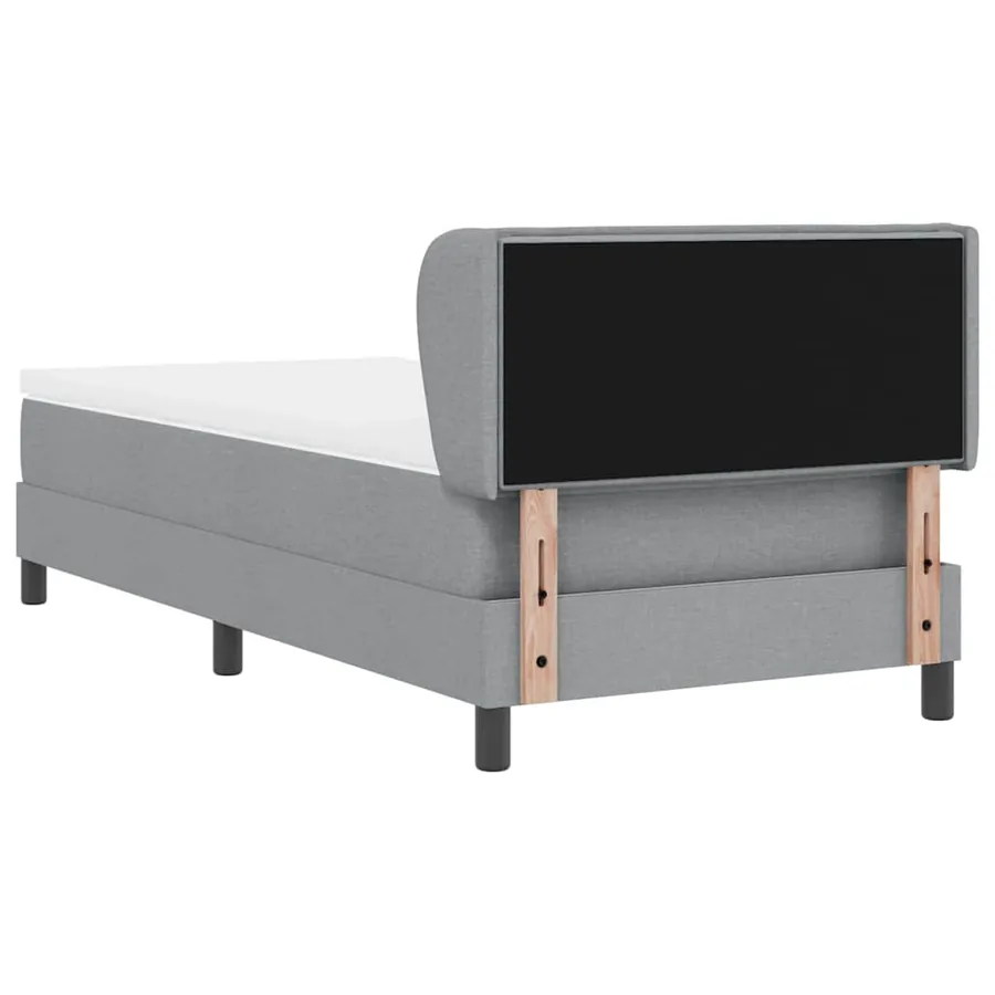 Lit à ressorts avec matelas Gris clair 90 x 200 cm tissu - 9