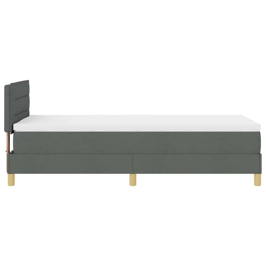 Lit à ressort LED avec bandes LED Gris foncé 100 x 200 cm tissu - 9