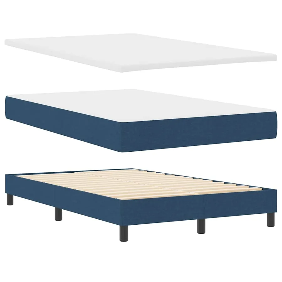 Lit à ressorts avec matelas avec LED Bleu 120 x 200 cm tissu - 6