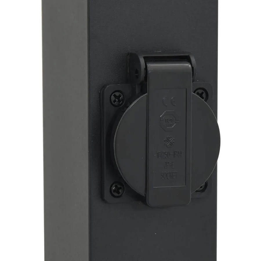 Bornes lumineuses avec capteur et prise lot de 3 50 cm noir IP44 - 8