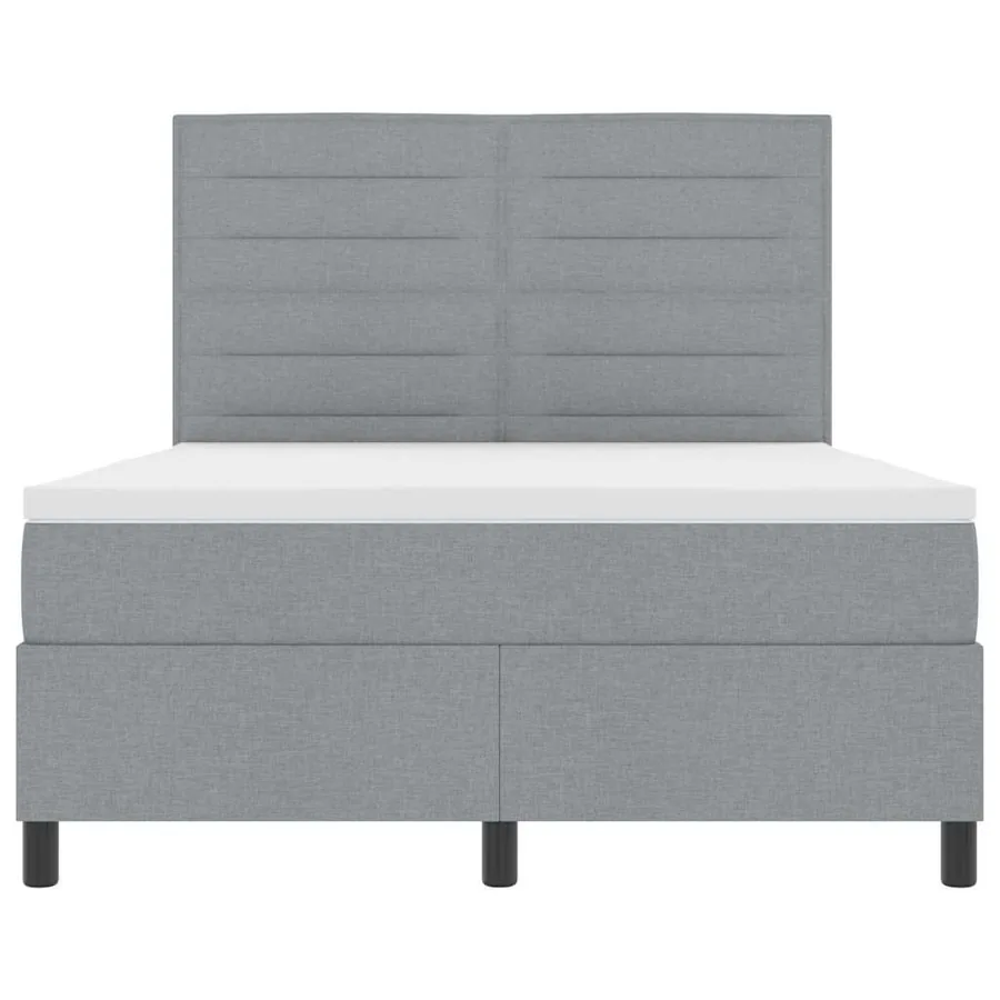 Lit à ressorts avec matelas Gris clair 140 x 200 cm tissu - 7