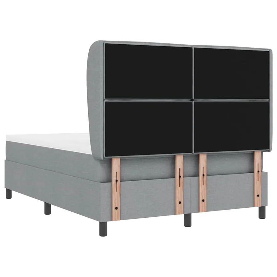 Lit à ressorts avec matelas Gris clair 140 x 200 cm tissu - 9