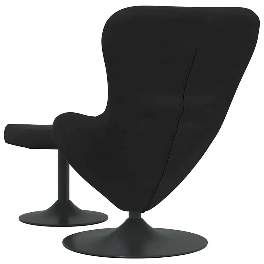 Chaise Œuf avec Pouf Noir Velours - 6