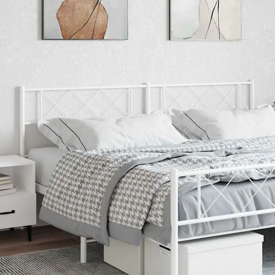 Tête de lit de remplacement métal blanc 200 cm