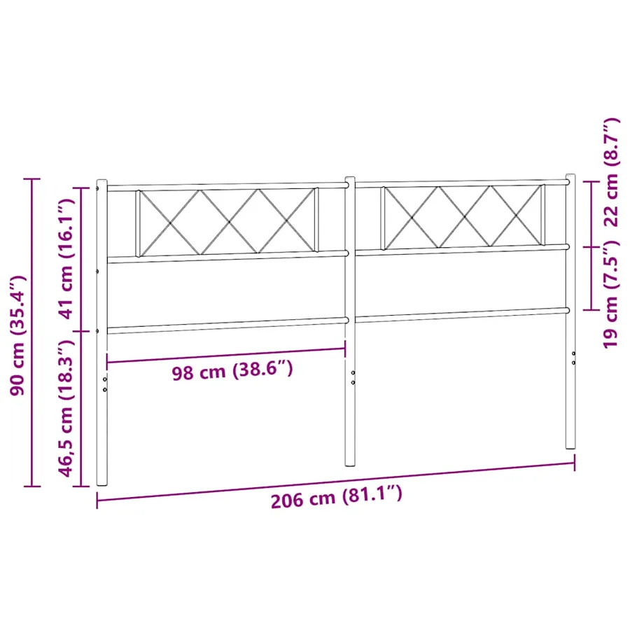 Tête de lit de remplacement métal blanc 200 cm - 7