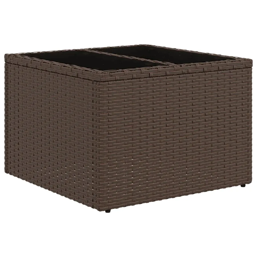 Ensemble de canapé de jardin 14 pcs avec coussins marron résine tressée - 5