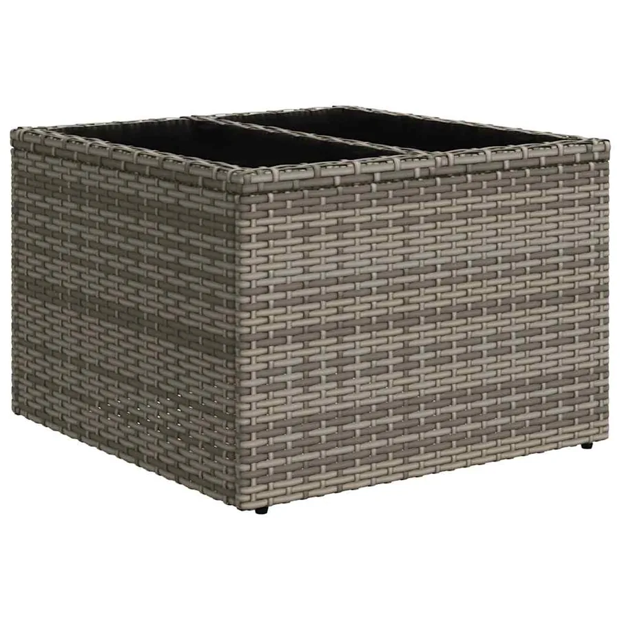 Salon de jardin 9 pcs avec coussins gris résine tressée - 7