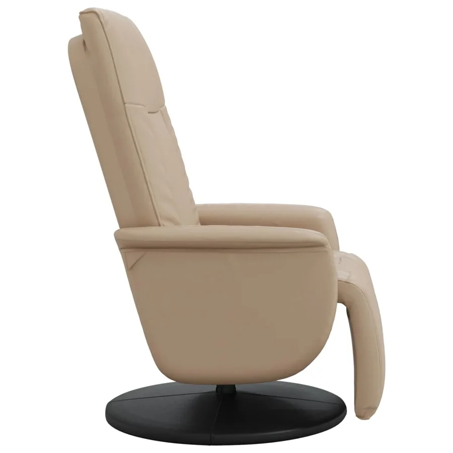 Fauteuil inclinable avec repose-pieds cappuccino similicuir - 4