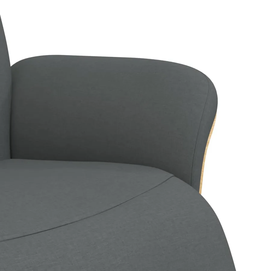 Fauteuil inclinable avec repose-pieds gris foncé tissu - 6