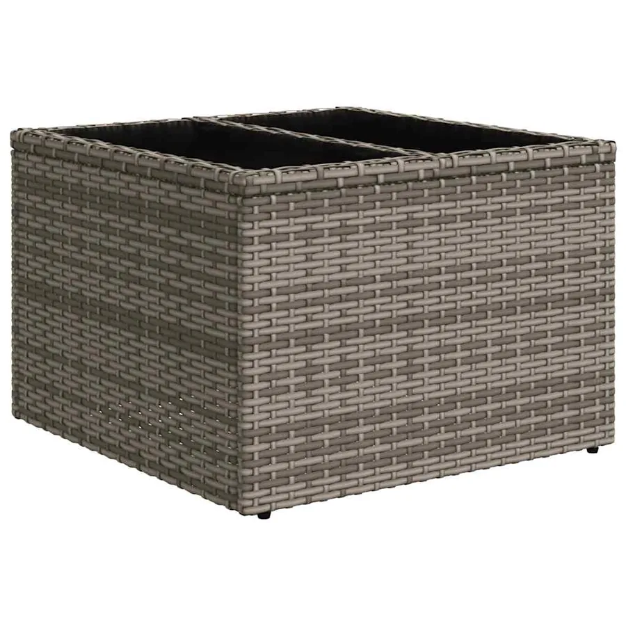 Ensemble de canapé de jardin 7 pcs avec coussins gris résine tressée - 3