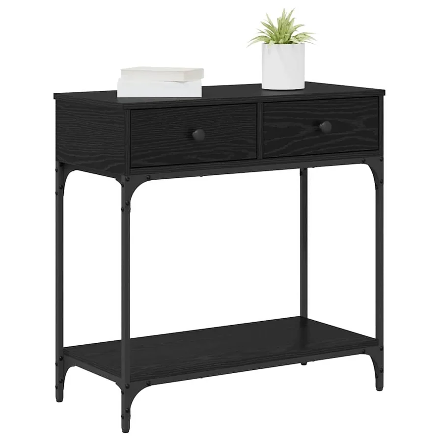 Table console Chêne noir 75 x 34,5 x 75 cm Bois d'ingénierie - 3
