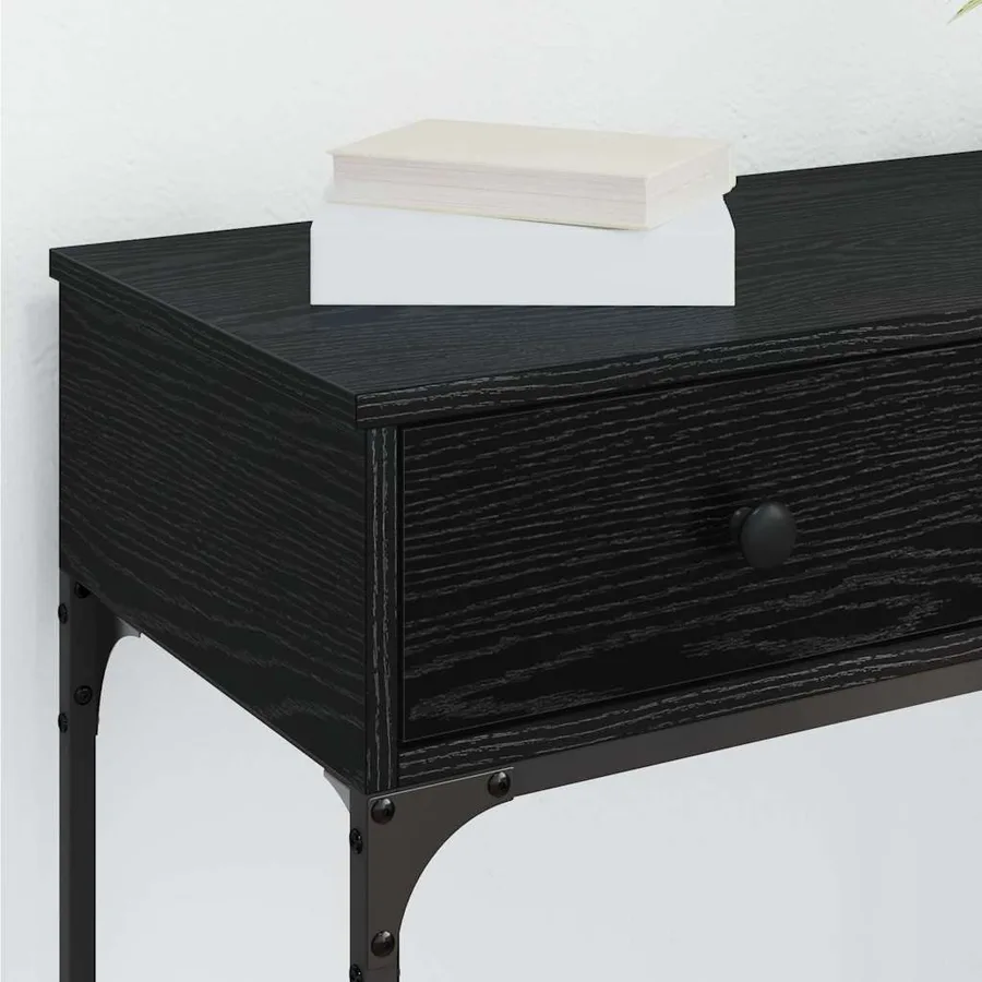 Table console Chêne noir 75 x 34,5 x 75 cm Bois d'ingénierie - 4