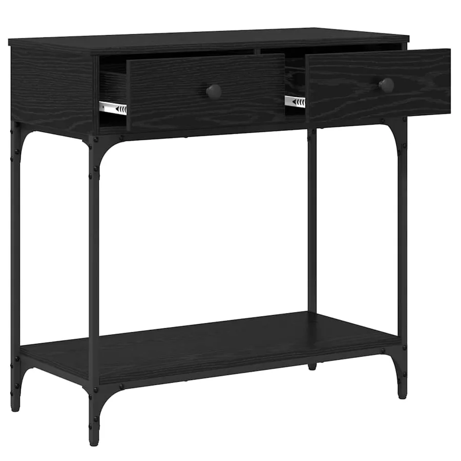 Table console Chêne noir 75 x 34,5 x 75 cm Bois d'ingénierie - 5