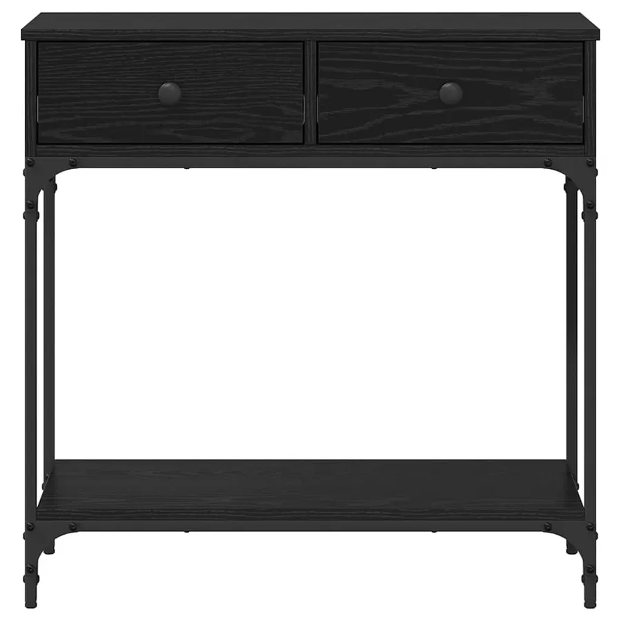 Table console Chêne noir 75 x 34,5 x 75 cm Bois d'ingénierie - 6