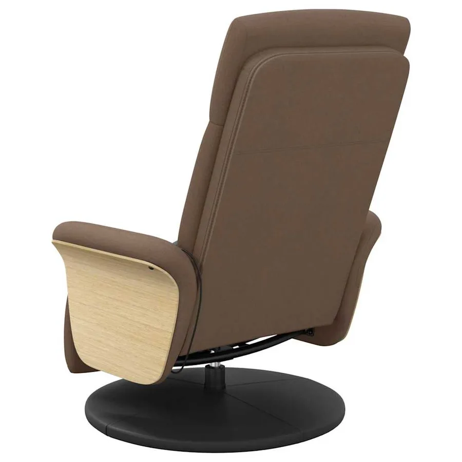 Fauteuil inclinable de massage avec repose-pieds marron tissu - 6
