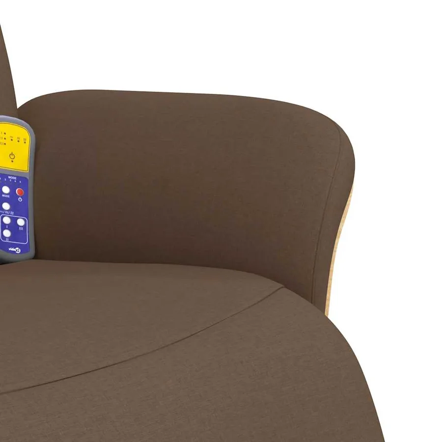 Fauteuil inclinable de massage avec repose-pieds marron tissu - 8