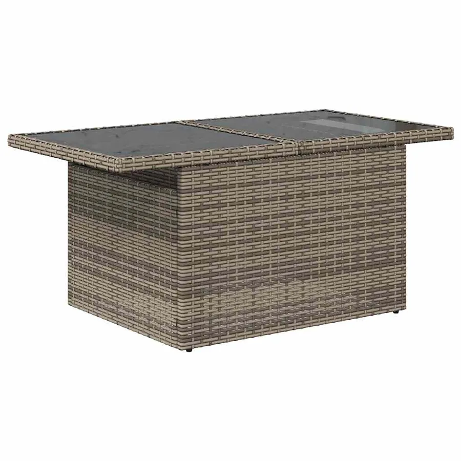 Ensemble de canapé de jardin 7 pcs avec coussins gris résine tressée - 3
