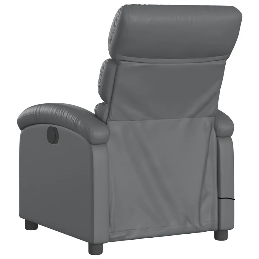 Fauteuil de massage inclinable gris similicuir - 6