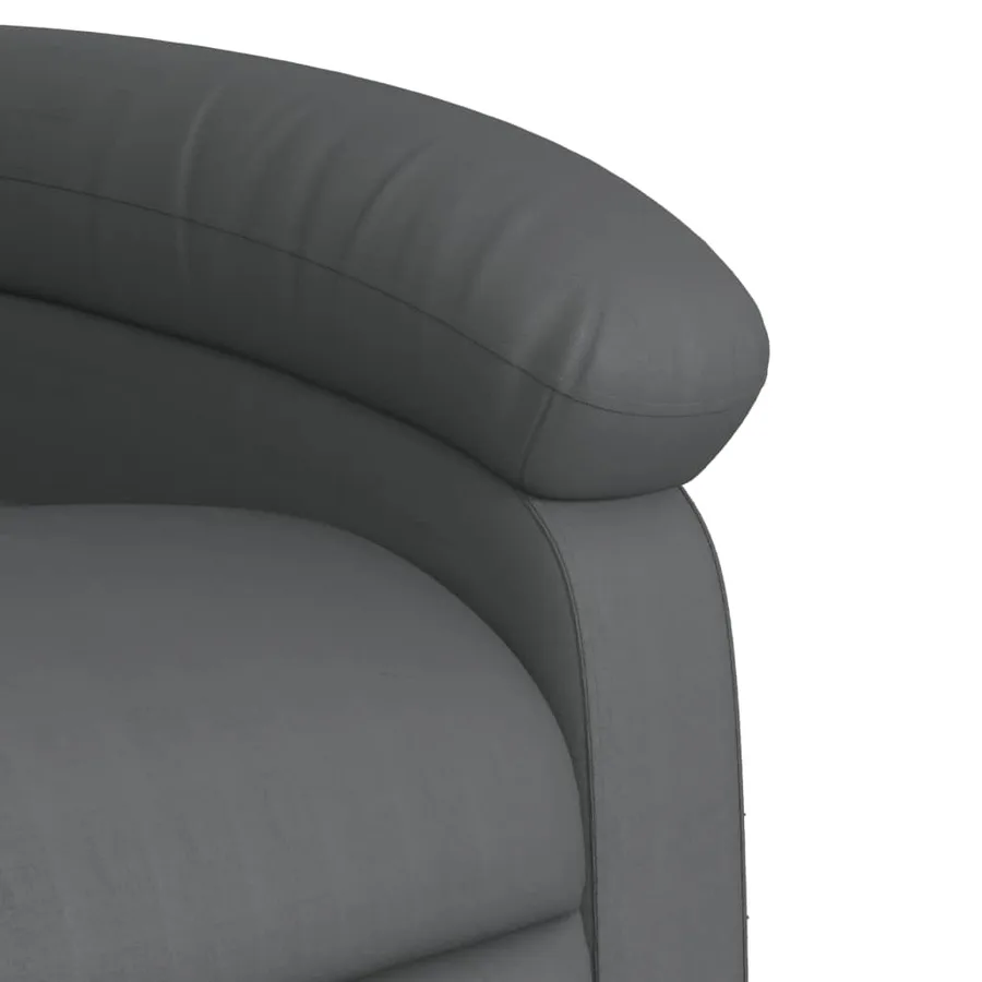 Fauteuil de massage inclinable gris similicuir - 9