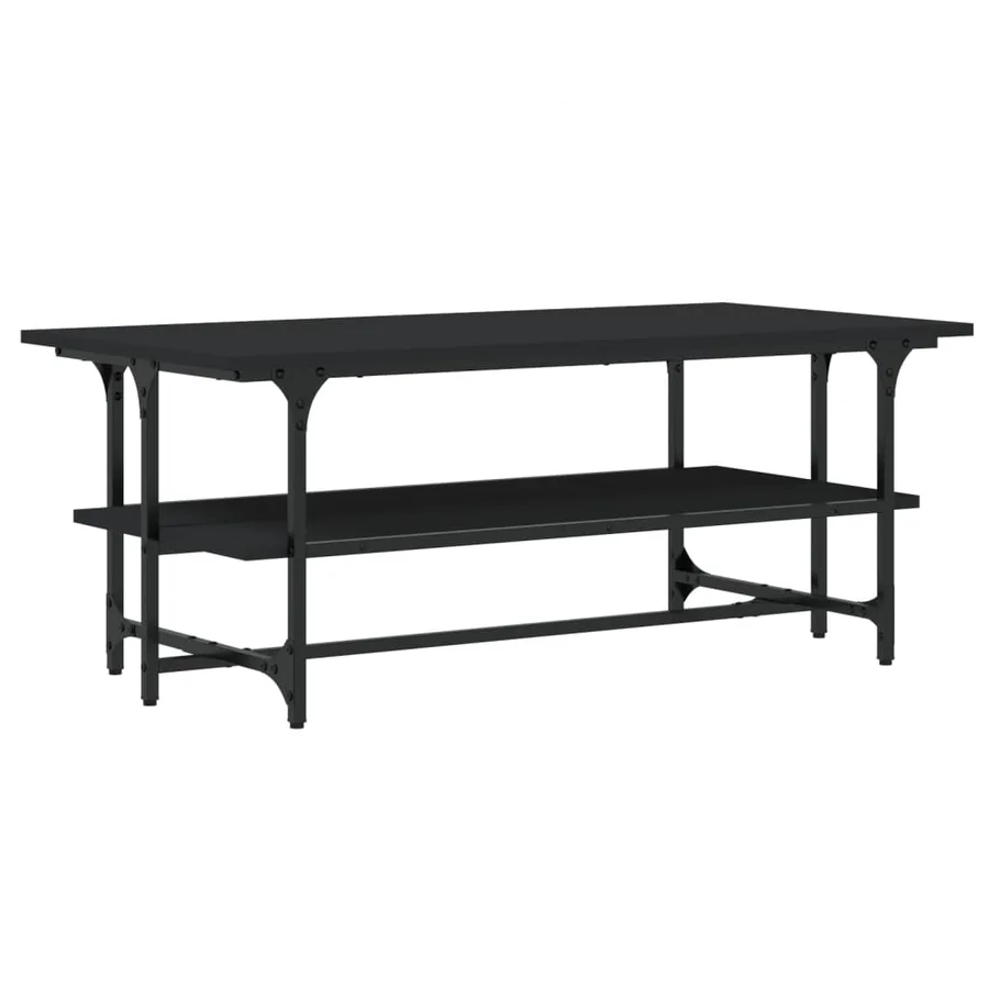 Table basse Noir 100x50x40 cm Bois d'ingénierie - 2