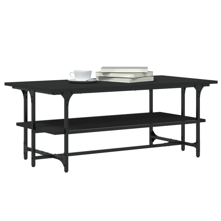 Table basse Noir 100x50x40 cm Bois d'ingénierie - 3