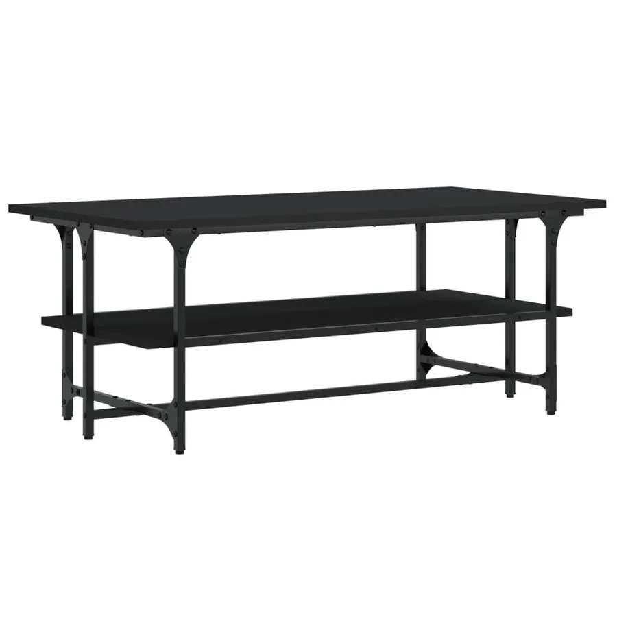 Table basse Noir 100x50x40 cm Bois d'ingénierie - 6